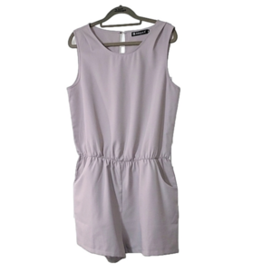 ALLEGRA K silver-gray romper, Size Med, EUC